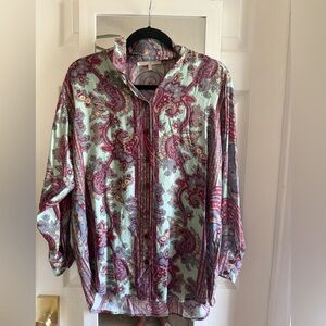 Novella Royale Paisley Button-Up Blouse
